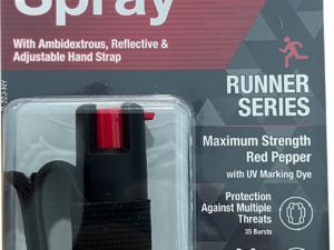 Sabre Pepper Spray Runner Series with Ambidextrous, Reflective, and Adjustable Hand Strap, Maximum Strength