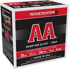 Winchester AA 20 Gauge 2 3/4 inch 1300 FPS, 7/8oz #8 (25rd)
