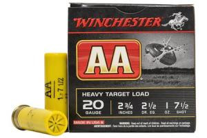 Winchester AA 20 Gauge 2 3/4 inch 1165 FPS 1oz #7 1/2  (25rd)