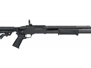 Mossberg 590R 12 Gauge Pump 3" 6+1 18.50" Heat Shield Barrel, Black Picatinny Rail Receiver, Adjustable LOP Synthetic Stock, Magpul MBUS 3 Adj Sights